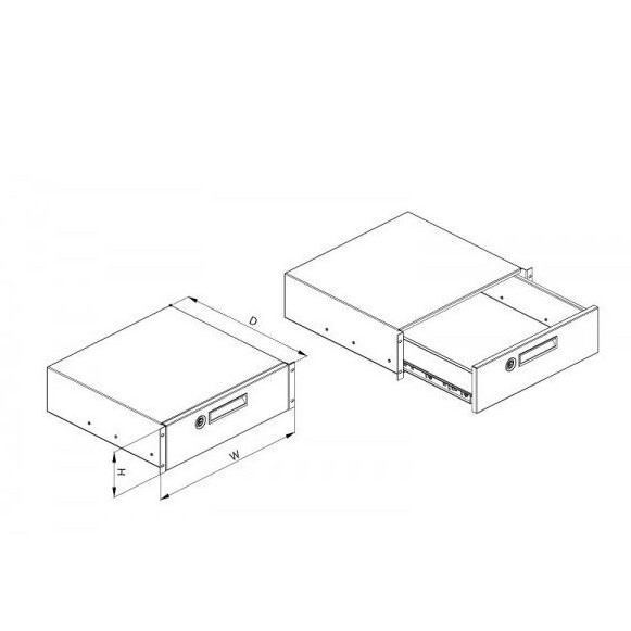 Tiroir 19" 3UH pour documents P = 430mm